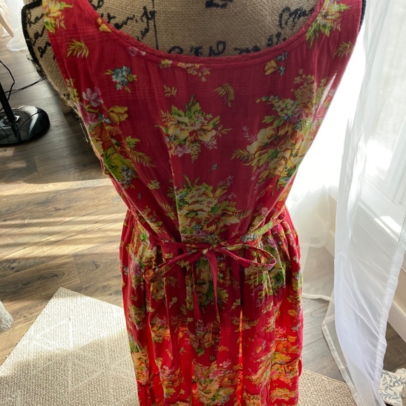 April Cornell Bermuda Dress in Deep Coral, Sz L COTTON - Picture 6 of 7